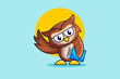 © SlashStd - a cute owl who brought books to school. School Education Illustration