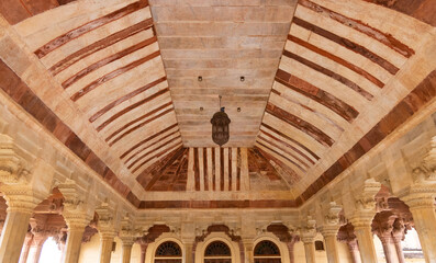 Wall Mural - Interior architecture of historic Amber fort in Jaipur, India.