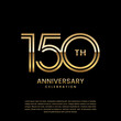 150 year anniversary celebration. Anniversary logo design with double line concept. Logo Vector Template Illustration