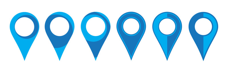 Poster - Map pointers icon set. Location pin collection. Map pointer GPS location. Pointer icon pin on the map to show the location. Vector illustration 10 EPS.