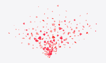 Wall Mural - Hearts Shape confetti Background. Valentines Day Vector Template Design.