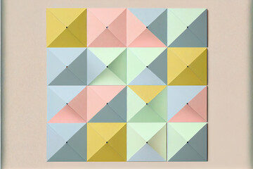 Canvas Print - Abstract geometric pastel patterns