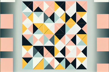 Canvas Print - Abstract geometric pastel patterns