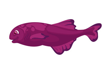 Canvas Print - purple fish design