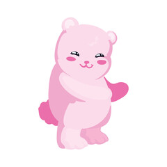 Sticker - cute pink bear