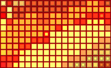 Mosaic By Yellow, Orange And Red Small Squares. Decorative Pattern