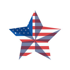 Poster - star with usa flag