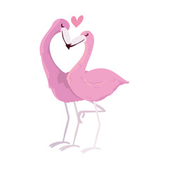 Sticker - flamingos couple design