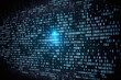 © The 2R Artificiality - technology stream programming coding hacking and encryption binary code digital graphic on a blue matrix background. Generative AI