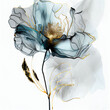 Abstract blue flower, delicate botanical floral background. generative ai.