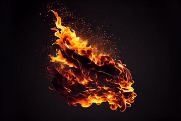 Wall Mural - burning paper on black surface overlay perfect for backgrounds and post production