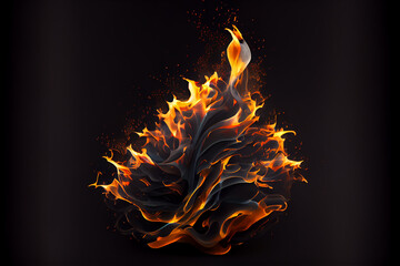 Wall Mural - burning paper on black surface overlay perfect for backgrounds and post production