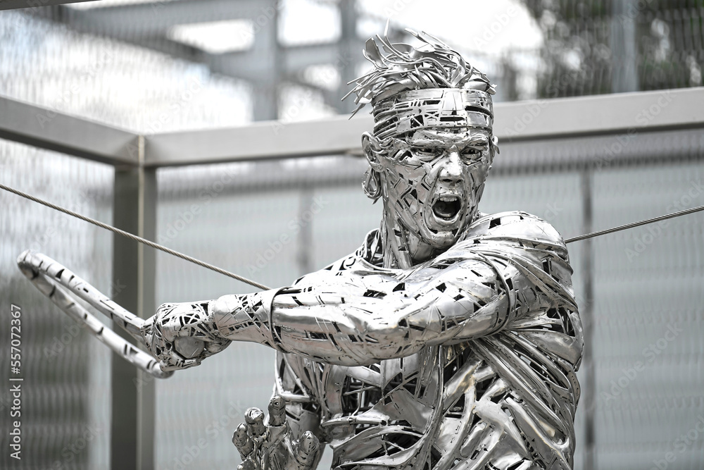 Foto The statue of tennis player Rafael Nadal at Roland-Garros