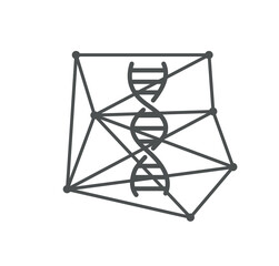 Poster - dna authorization line icon. structure and molecules, graphic element for website. sticker for socia