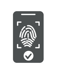 Poster - fingerprint authorization line icon. security of personal data on internet, access to profile or acc