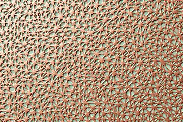 Poster - Wavy  abctract  pattern.  Gold geomatric line background. 3D illustration