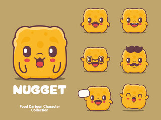 Wall Mural - nugget cartoon. vector illustration with different expressions