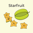Starfruit Illustration Vector Vegetable Free