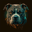 American bully illustration, a common companion dog breed in the United States. Generative AI.