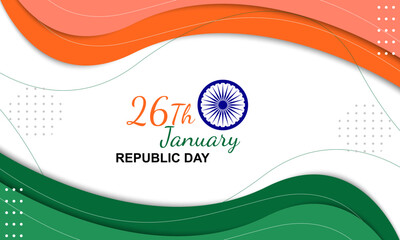 Happy Indian Republic day celebration poster or banner background. Vector illustration.greeting card design