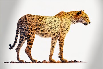 Wall Mural - Animal - shaped picture of the forest - transparent background	cheetah