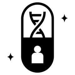 personalized medicine glyph style icon