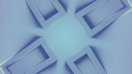 Wall Mural - Kaleidoscopic rotating loop animation of simple geometric shapes. 3d render HD
