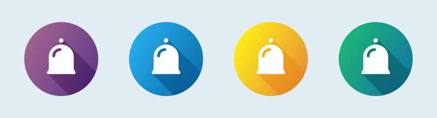 Poster - Bell notification solid icon in flat design style. Alert signs vector illustration.