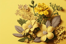 Gelbe 3D Blumen, Generative AI 
