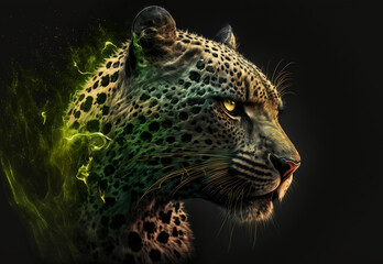 Wall Mural - Portrait of a Leopard digital art,illustration,Design,vector,art