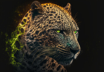 Wall Mural - Portrait of a Leopard digital art,illustration,Design,vector,art