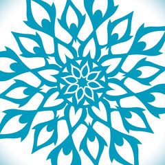 Wall Mural - Abstract blue snowflake.