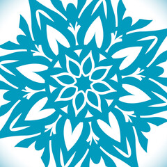 Poster - Abstract blue snowflake.