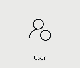 Poster - User vector icon. Editable stroke. Symbol in Line Art Style for Design, Presentation, Website or Mobile Apps Elements, Logo.  User symbol illustration. Pixel vector graphics - Vector