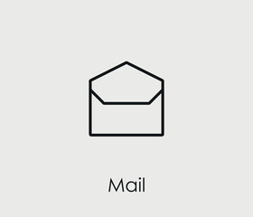 Poster - Mail vector icon. Editable stroke. Symbol in Line Art Style for Design, Presentation, Website or Mobile Apps Elements, Logo.  Mail symbol illustration. Pixel vector graphics - Vector
