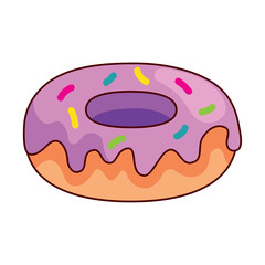 Canvas Print - purple sweet donut