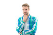 © be free - caucasian casual man isolated on white background. casual man in studio. casual man