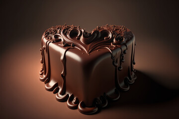 A delicious heart shaped cake for valentine's day