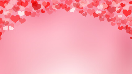 Sticker - pink background gradient and love heart particle for valentine day