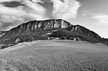 Canvas Print - Deserted fields in the French Alps