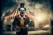 Leinwandbild Motiv KI generierter horror Zirkus Clown