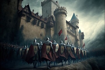 It seemed like a legion of soldiers was heading in the direction of the fortress from the Middle Ages. Generative AI