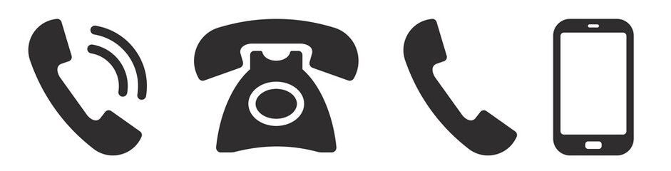 Poster - Phone icon set. Call sign. Smartphone symbol. Vector illustration