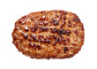 Fried minced meat cutlet isolated on white background.