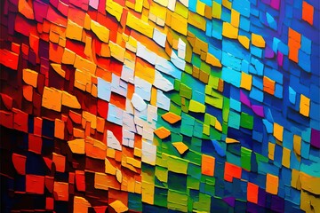 Wall Mural - 4K resolution or higher, Beautiful Colourful Geometric Pattern. Generative AI Technology