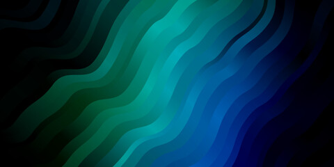 Sticker - Dark Blue, Green vector background with bent lines.