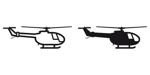 Poster - ofvs287 OutlineFilledVectorSign ofvs - helicopter vector icon . isolated transparent . black outline and filled version . AI 10 / EPS 10 / PNG . g11627