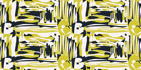 Leinwandbilder - Abstract seamless pattern with mosaic casual brush strokes. Print and seamless surfaces, wallpaper, notebooks, pillows, cups, packaging, interior, textiles.