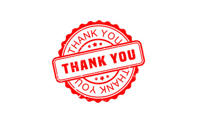 THANK YOU rubber stamp with grunge style on white background