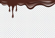 © Abdie - realistic chocolate liquid flowing spreading from top border. top border frame chocolate melting drips decoration